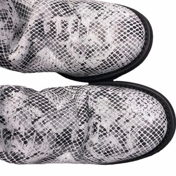 Free People Elle Boot Block Heel Snakeskin Boot White Grey 39 9 - Picture 13 of 16